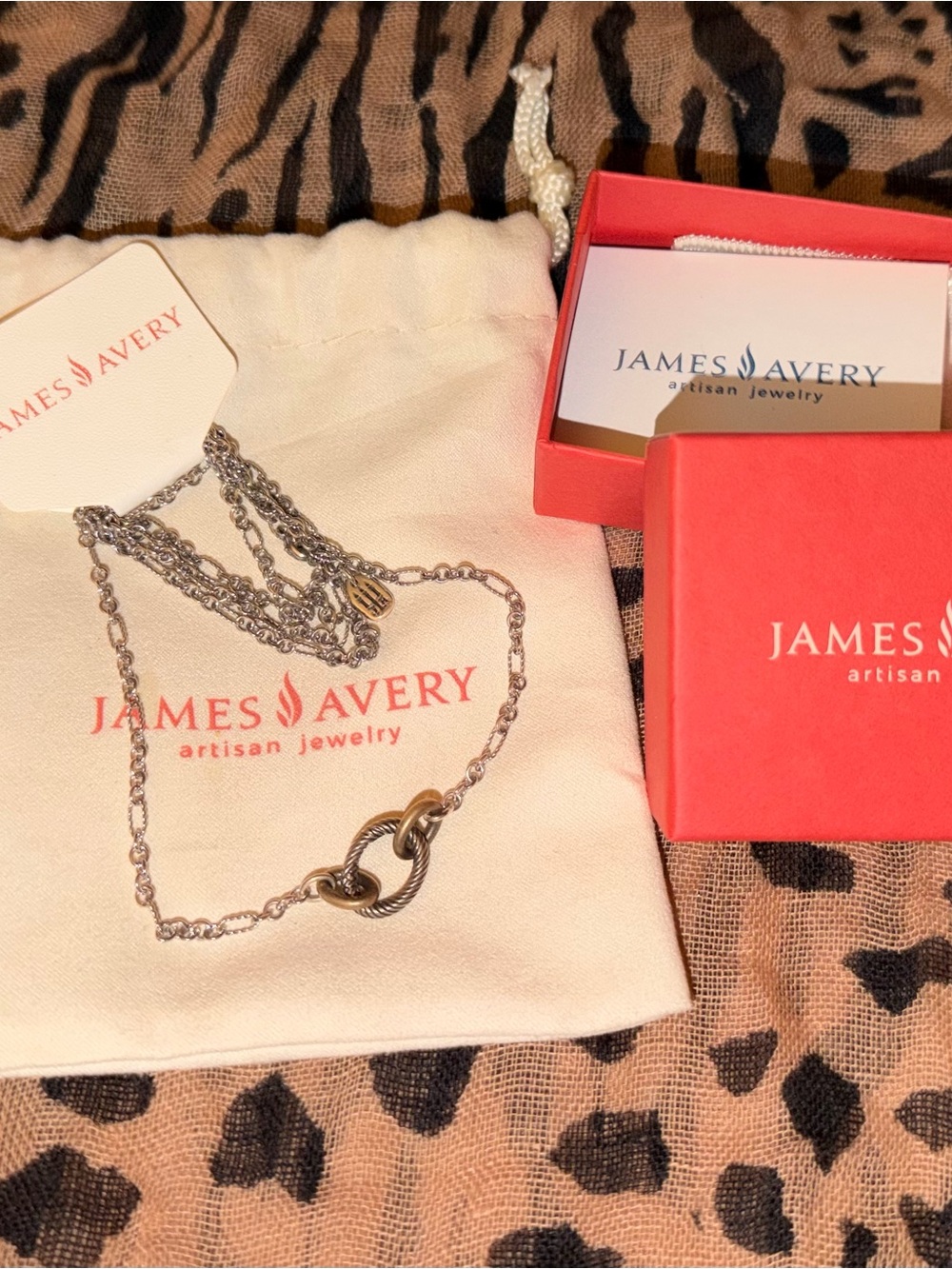 James Avery **RETIRED** Oval twist changeable charm necklace.